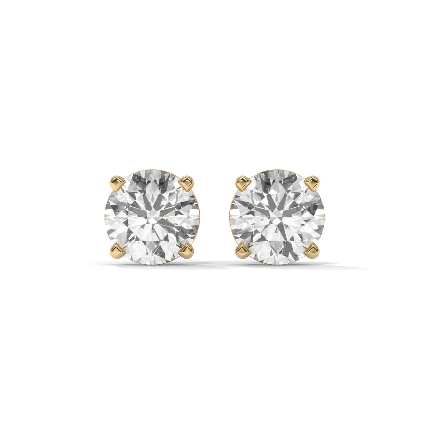 14K Classic Solitaire 0.5ct - 4ct VS E-F Diamond Four Prong Stud Earrings