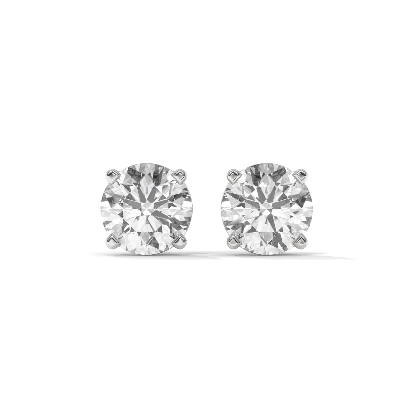 14K Classic Solitaire 0.5ct - 4ct VS E-F Diamond Four Prong Stud Earrings