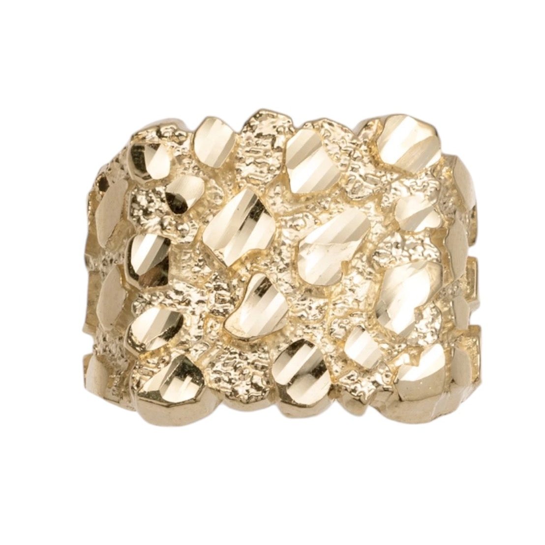 10K gold nugget ring with textured organic design