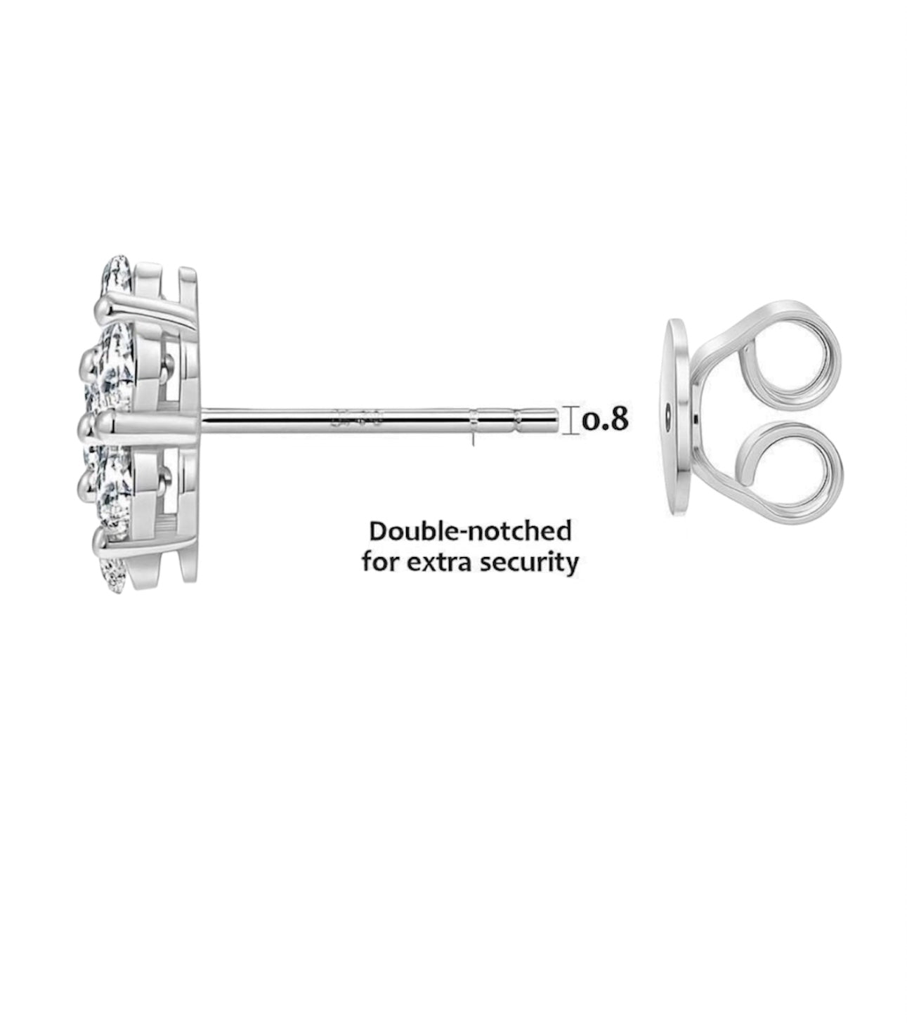 Moissanite Cluster Stud Earrings