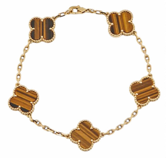 18k Solid gold clover bracelet