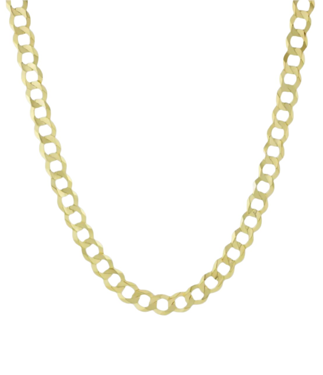 Classic 10K gold curb Cuban chain with interlocking links