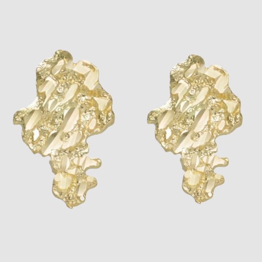 10K Gold Nugget Earrings