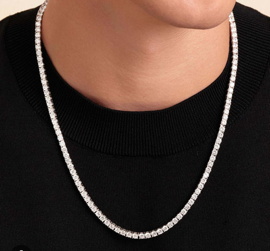 3mm VVS1 Moissanite Tennis Chain – 925 Sterling Silver