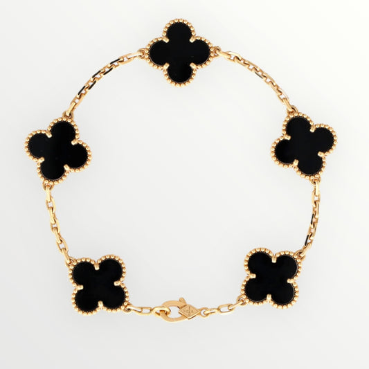 Clover bracelet 18k Real Gold bracelet | 18k Gold Clover Bracelet for Men Women - Everyday Luxury bracelet